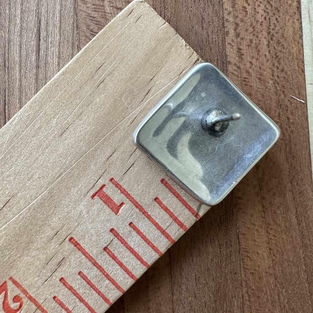 Vintage Silverbird Earrings 0.625 Inch‎ Geometric Maze Square 925 Sterling 11.6g - Picture 8 of 10